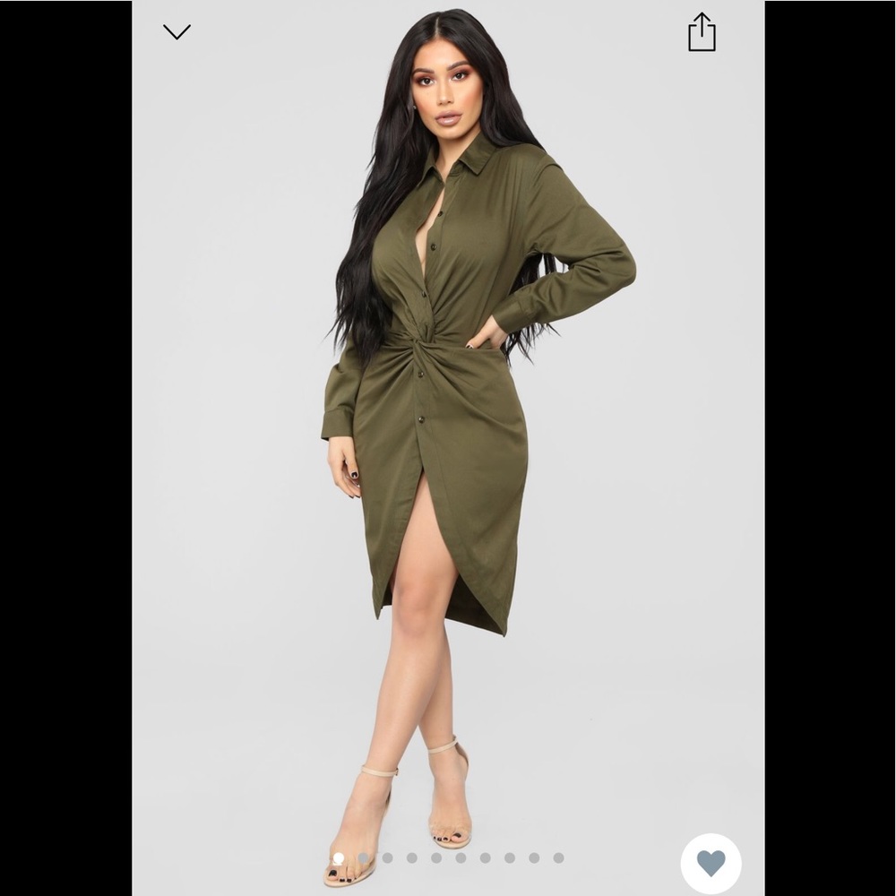 Olive Shirt Dress
